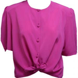 Cute bow blouse cropped style